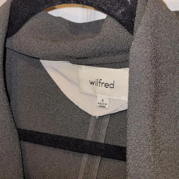 Aritzia wilfred chevalier draped open tuxedo blazer dark olive green gre… - Picture 7 of 11